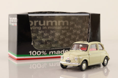 Brumm R342-08; Fiat 500 Nuova; 1957, Sunroof Open, Ivory