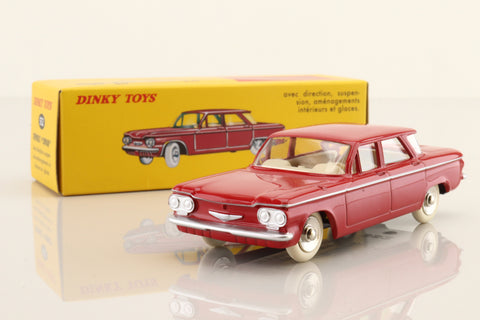 Atlas Dinky Toys 552; Chevrolet Corvair; Red, Cream Seats