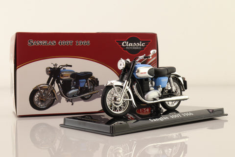 Atlas Editions 4 658 126; 1966 Sanglas 400T Motorcycle; Blue & Black
