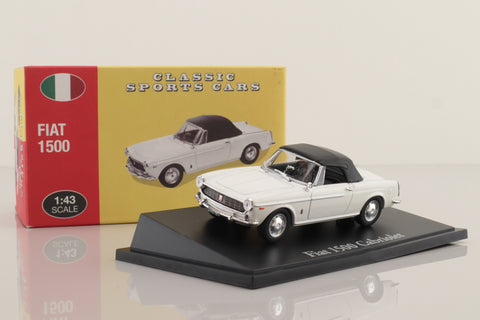 Atlas Editions 4 656 104; 1965 Fiat 1500 Pininfarina Cabrio; Soft Top, White