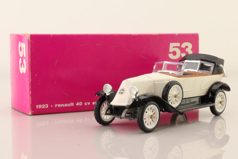 Rio 53; 1923 Renault 40CV; Sport, Soft Top, White, Opening Bonnet