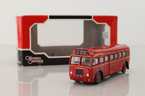 Corgi OOC OM41008; AEC Q Single Deck Bus; London Transport; Rt 215 Kingston, Wisley Common, Street, Cobham, Fairmile, Esher, Long Ditton
