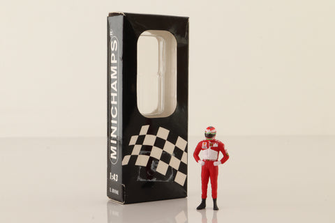 Minichamps 343 970006; 1:43 Scale Formula 1 Figure; 1997 Eddie Irvine; Ferrari