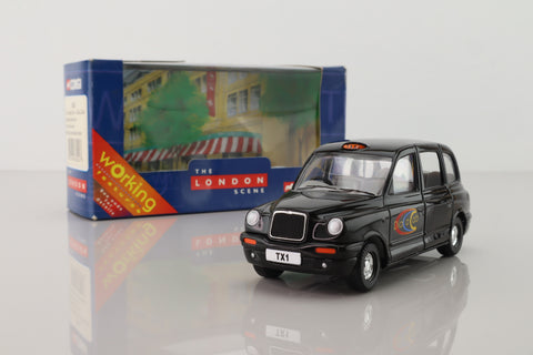 Corgi 66002; LTI TX1 London Taxi Cab; Dial a Cab; Black