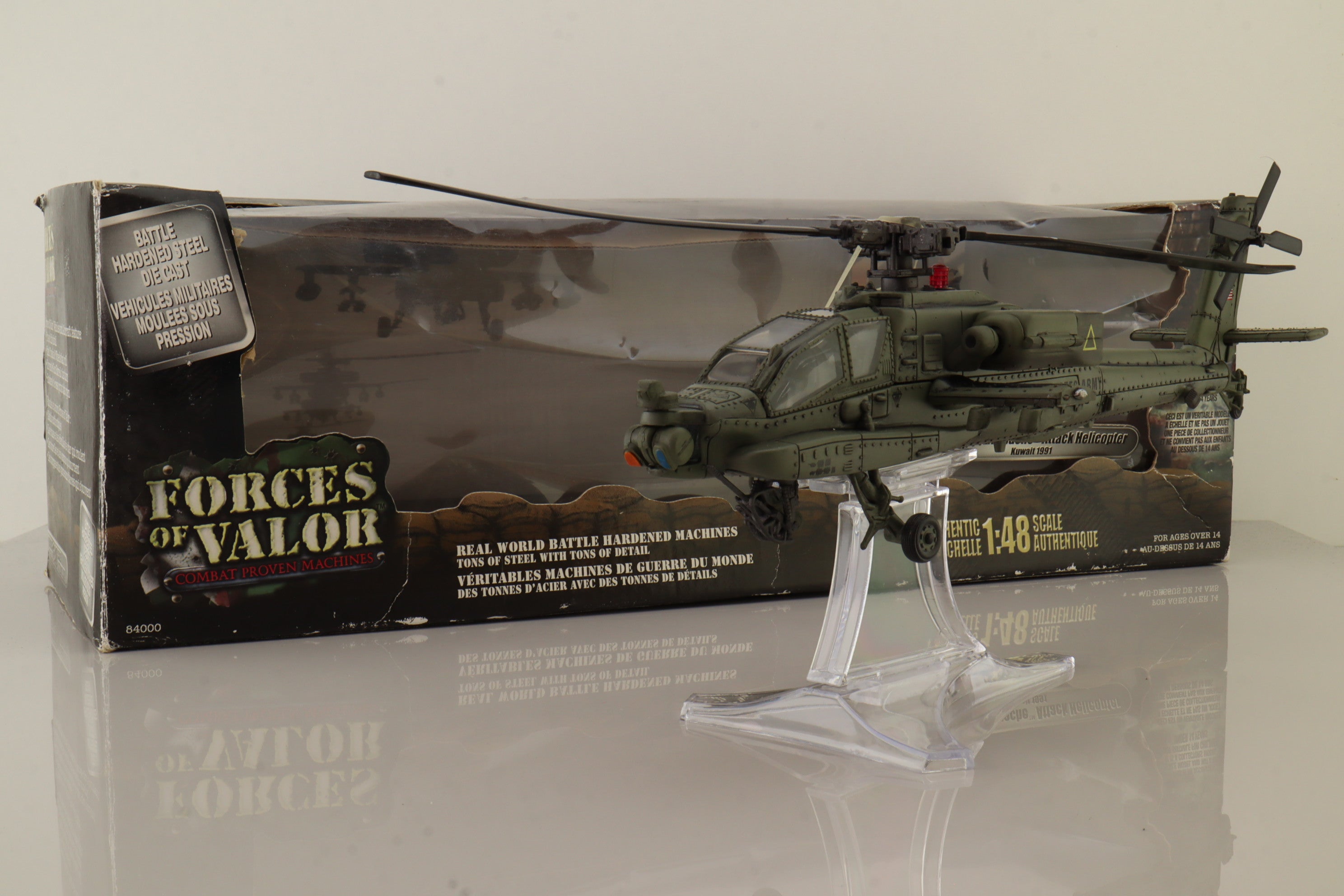 Forces of Valor 80008; U.S AH-64A Apache Attack Helicopter; 1991 Kuwait; 1st Air Cavalry Division