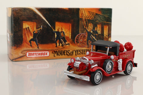 Models of Yesteryear YFE12; 1930 Ford Model A Battalion Chief's Vehicle; FDNY Fire Chief