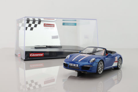 Carrera 20027550; Porsche 911 Carrera S Cabriolet Slot Car; Blue Metallic; RN38