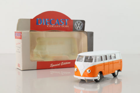Days Gone Lledo DG086; Volkswagen Transporter Micro-Bus; White & Orange, Diecast Collector Magazine