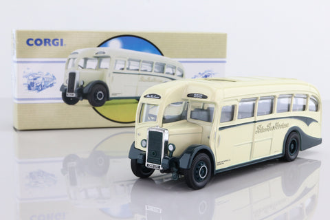 Corgi Classics 97823; Daimler CVD6 Half Cab Coach; Blue Bus Services, Burton via Repton