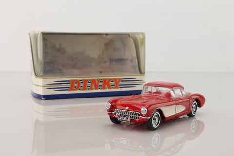 Dinky Toys DY-23/A; 1956 Chevrolet Corvette Hard-Top; Red & White