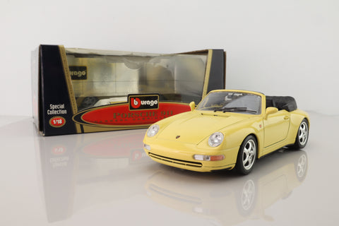 Burago 3040; 1994 Porsche 911 Carrera Cabriolet 993; Yellow