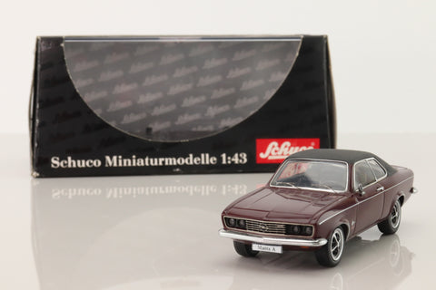 Schuco 02527; 1975 Opel Manta A; Dark Purple, Black Roof