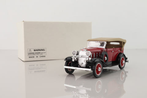 National Motor Museum Mint SS-T5410; 1932 Chevrolet Phaeton; Soft Top, Black & Red