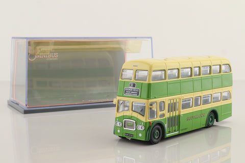 Corgi OOC 41902; Leyland PD3 Bus 'Queen Mary'; Double Headlights; Southdown; Rt 31 Bognor Regis, Havant, Emsworth, Chichester, Bognor