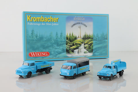 Wiking 6218; Krombacher Pilsner Set; Ford 2500, Borgward, Opel Blitz