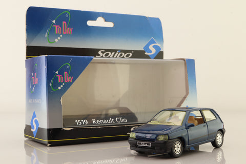 Solido 1519; 1990 Renault Clio; Metallic Blue, Opening Doors