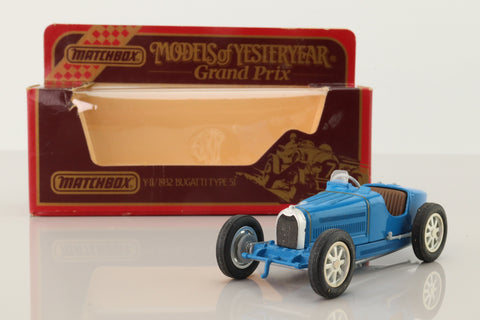 Models of Yesteryear Y-11/4; 1932 Bugatti Type 51; French Racing Blue, No. 4