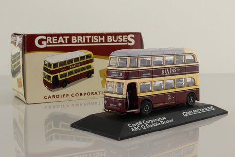 Atlas Editions 4 655 107; AEC Q Double Deck Bus; Cardiff Corporation; 38 Rhiwbina Deri via PantBach Rd