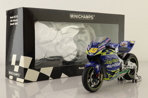 Minichamps 122 041045; Honda RC211V Motorcycle; 2004 MotoGP; Telefonica Moviestar; Colin Edwards; RN43
