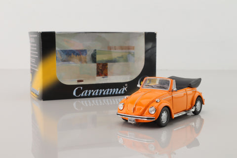 Cararama 25000; Volkswagen Beetle Convertible; Open Top, Orange