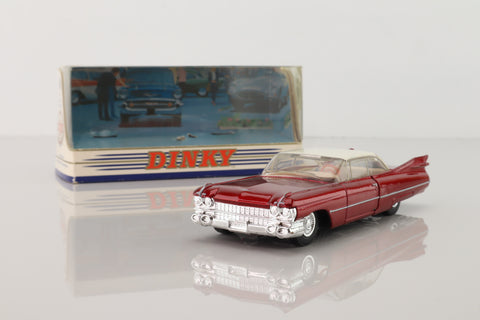 Dinky by Matchbox DY-7; 1959 Cadillac Coupe de Ville; Deep metallic red, white