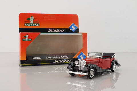 Solido 4086; 1939 Mercedes-Benz 540K; Open Top, Red & Black