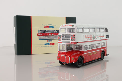 Corgi Classics 35009; AEC Routemaster Bus; Blackpool Transport; Rt 55 Manchester Hotel, Promenade, North Pier, Tower, Central Pier, Sandcastle Pleasure Beach