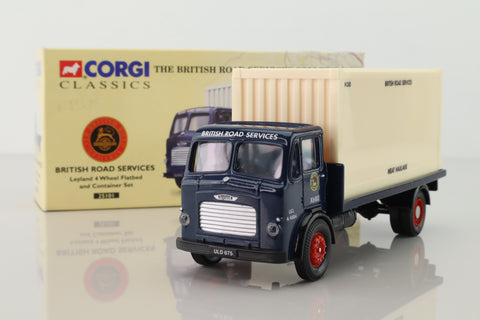 Corgi 25101; Leyland Mouthorgan Cab; 4 Wheel Flatbed with Container, BRS Meat Haulage