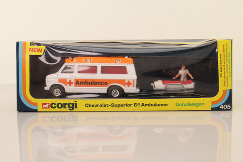 Corgi Toys 405; Chevrolet G Series Van; Superior Ambulance